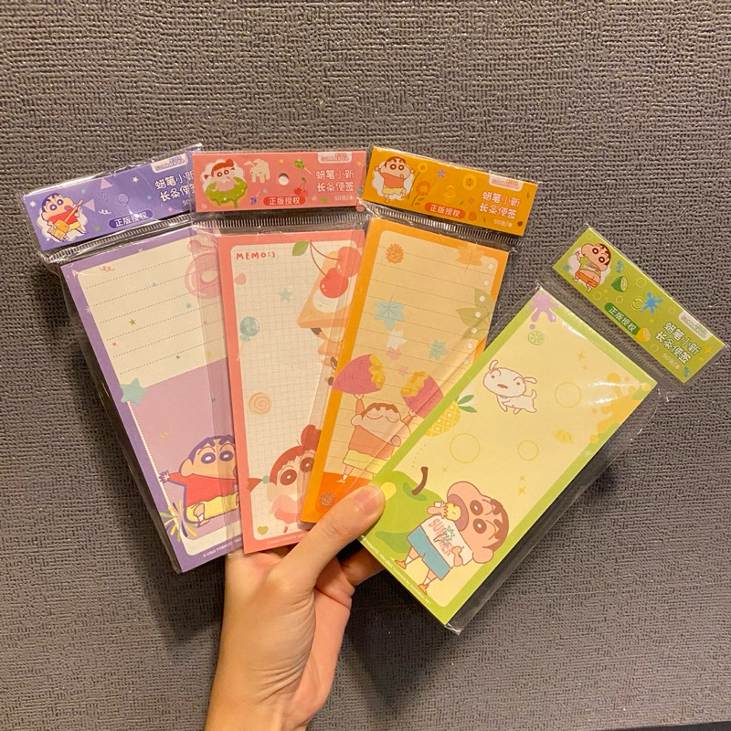 (พร้อมส่ง ลิขสิทธิ์แท้💯)กระดาษโน๊ตชินจัง 50แผ่น กระดาษลายเดียว ขนาด 70mm x 150mm