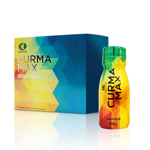 CURMA MAX เคอม่า แมกซ์(แบบน้ำ) เครื่องดื่มสมุนไพร กรดไหลย้อน โรคกระเพาะ ท้องอืด (90 มล. x 6ขวด)