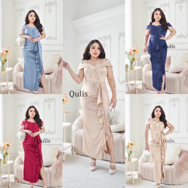 ชุดราตรีไซส์ใหญ่ชุดออกงานสาวอวบ ครบสี