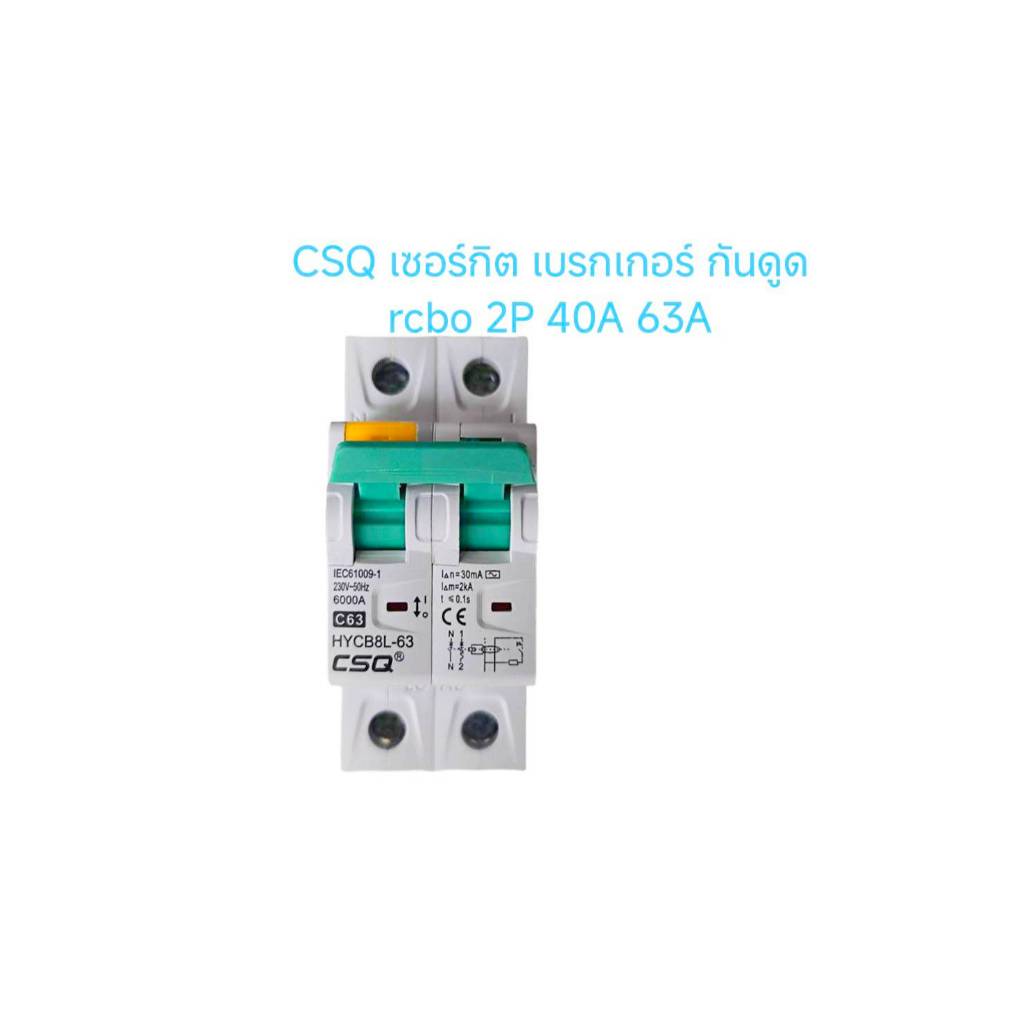 RCBO เซอร์กิต เบรกเกอร์กันดูด CSQ 2P 40A 63A