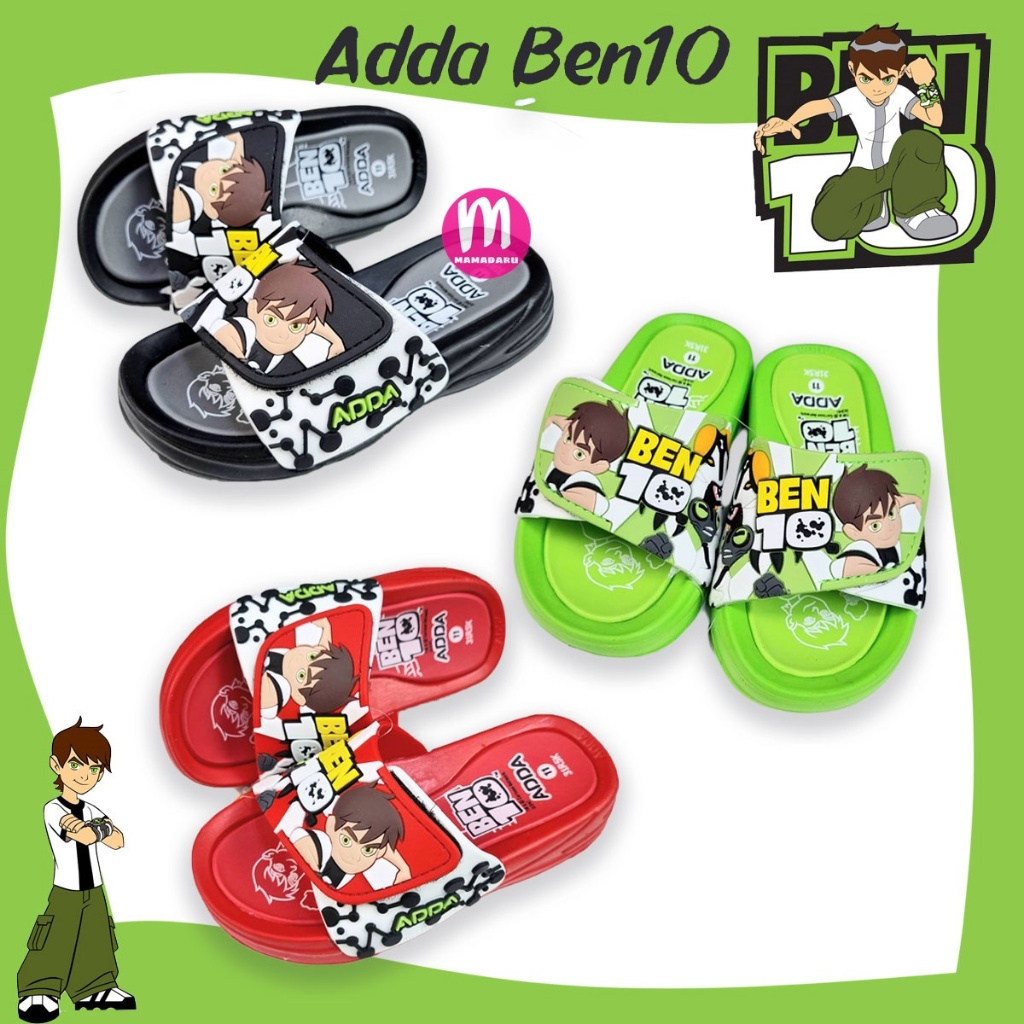 Adda 31T83 และ 31R5K รองเท้าแตะเด็ก เบนเท็น BEN10 ของแท้ หน้านูน รองเท้าเด็ก น้ำหนักเบา