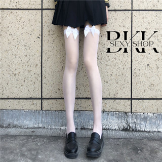 ถุงน่องเซ็กซี่ ติดโบว์ ถุงน่องเนื้อเนียน B-421