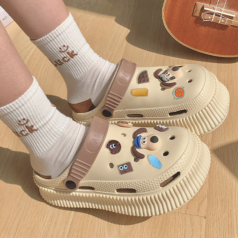 LGShoes พร้อมส่งในไทย รองเท้าเเตะหัวโต พื้นนิ่มใส่สบาย ตัวติดการ์ตูนน่ารักมากเวอร์ สไตค์เกาหลี เกาใจ เสริมส้น