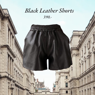 HH552🖤 Black Leather Shorts (390.-)