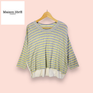 เสื้อ Libre maison ผ้ายืดคอตต้อนอย่างดี ไซด์ -  38   อก 54-58 ยาว 23 นิ้ว   เสื้อทรงสวยน่ารักมาก ผ้าสวย แต่งดิ้นเงิน