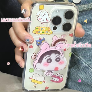 ✨NEW✨เคสไอโฟน 14 Pro Max 13 12 11 เคส for iPhone 14 ขาตั้งมือถือ เครยอนชินจัง การ์ตูน พกง่ายๆ การป้องกันการตก Case