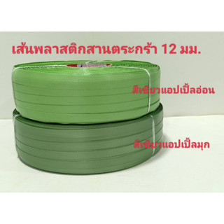 เส้นพลาสติก สายพลาสติกสานตระกร้า ขนาด 12 มม.หนัก 2 กก.สีเขียวแอปเปิ้ลอ่อน/มุก ราคาพิเศษ