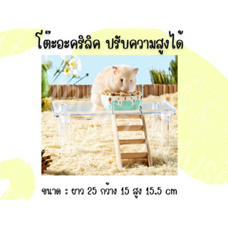 [Hammalia house] โต๊ะอะคริลิค ปรับความสูงได้ โต๊ะแฮมเตอร์ ดอร์เมาส์ เม่น สัตว์เล็ก หนู แฟตเทล
