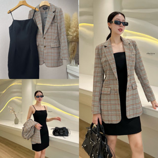 Lalisa999ราคาถูกที่สุด!! Charissa 8000 Set SCOTTISH Blazer+Dress สวยหรู