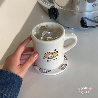 [พร้อมส่ง] Taiyaki rabbit ceramic mug แก้วเซรามิค + ที่รองแก้ว