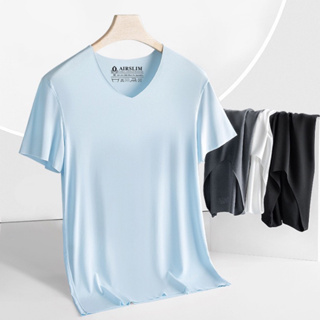 AIRslim® V-shirt เสื้อยืด แขนสั้น คอวี ไมโครไฟเบอร์ ผ้าเย็นสบาย ไร้ขอบ บางเบา ระบายอากาศ ยืดหยุ่นสูง แห้งไว