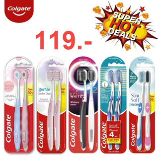 Colgate เเปรงสีฟันคอลเกต สลิมซอฟท์ แพ็คคู่   Colgate Slim Soft Toothbrush Twin Pack