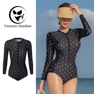 🇹🇭พร้อมส่งในไทย🇹🇭ชุดว่ายน้ำแขนยาวชุดดําน้ําผู้หญิง ชุดว่ายน้…