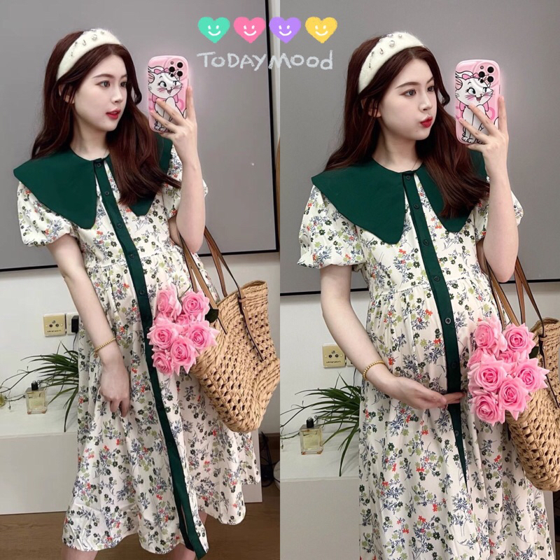 #เดรสคลุมท้อง #คลุมท้องปั๊มนมได้ #นางแบบใส่งานจริง #เดรสคลุมท้องแฟชั่น #เดรสคลุมท้องผ้าโพลี