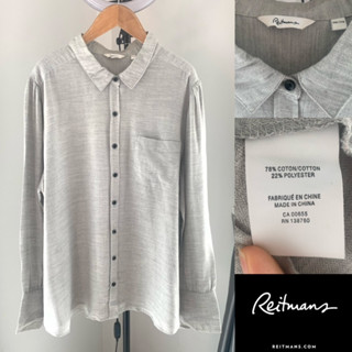 เสื้อเชิ้ตสีเทา ผ้าดีมาก แบรนด์ Reitmans 💯 23/307