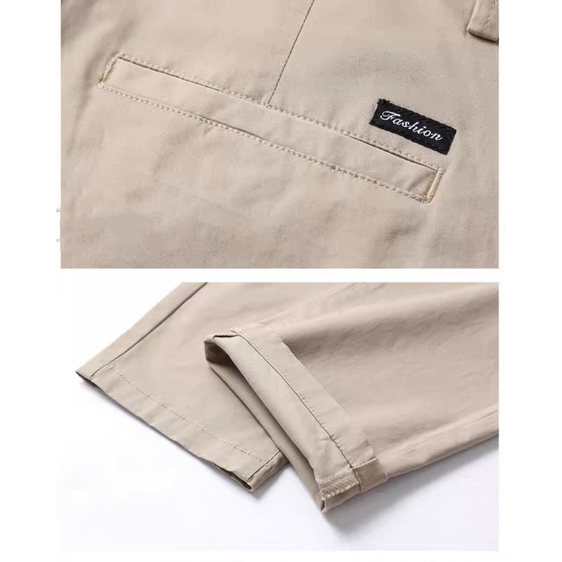 กางเกงขายาวชิโน่ ผ้ายืด ทรงกระบอกเล็ก (Slim-fit)