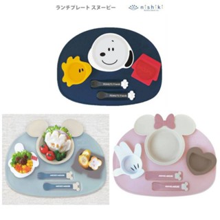 Disney Baby Lunch plate 6 pcs set ชุดจานอาหารกลางวัน 6 ชิ้น Mickey / Minnie / Snoopy - Nishiki