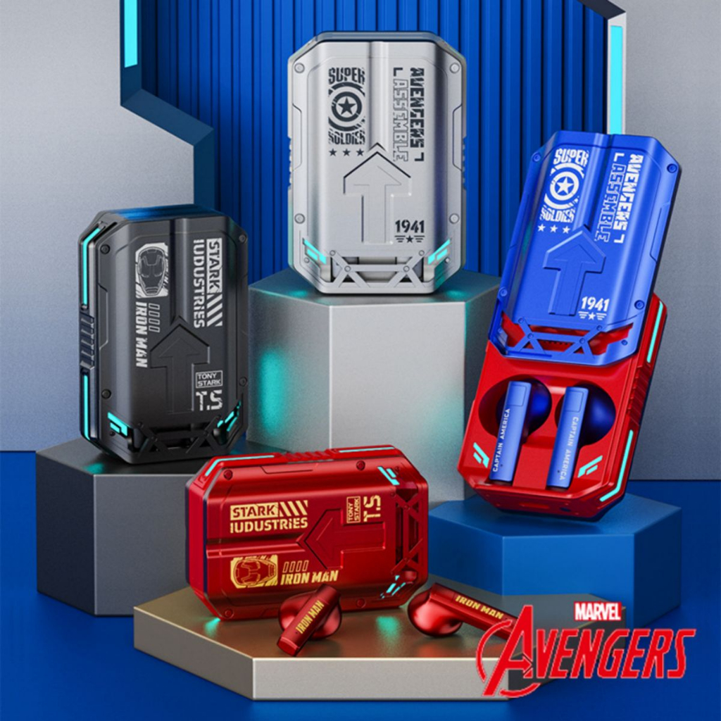Marvel หูฟังบลูทูธไร้สาย 5.3 QS-19 การตัดเสียงรบกวนกันน้ำหูฟังเล่นเกมไร้สาย HD ความหน่วงต่ำ