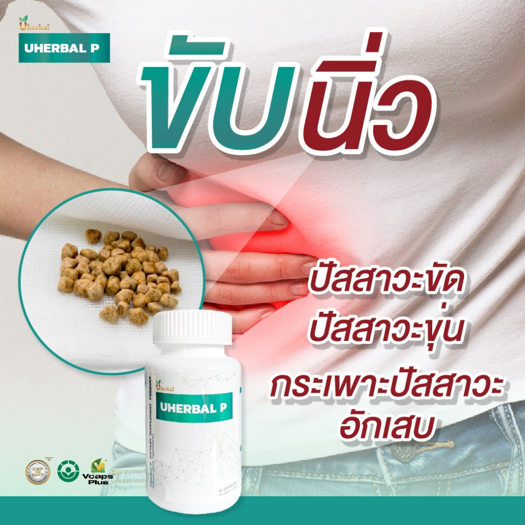 Uherbal P ยูเฮอร์เบิลพี สมุนไพรช่วยเรื่องนิ่วในไต นิ่วกระเพาะปัสสาวะ ปัสสาวะขัด กระพาะปัสสาวะอักเสบ ฉี่ไม่สุด ของแท้