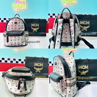 กระเป๋าเป้ MCM Stark Visetos Backpack Silver Black แท้100%