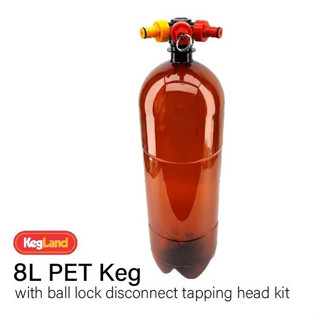 8L PCO38 PET Keg with Ball Lock Disconnect Tapping Head Kit