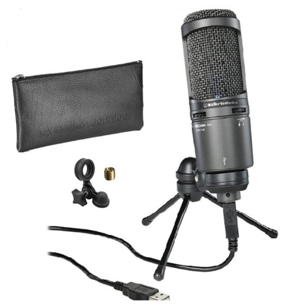 Audio-Technica AT2020USB+ Microphone ไมโครโฟน USB Condenser พร้อมขาตั้งโต๊ะ