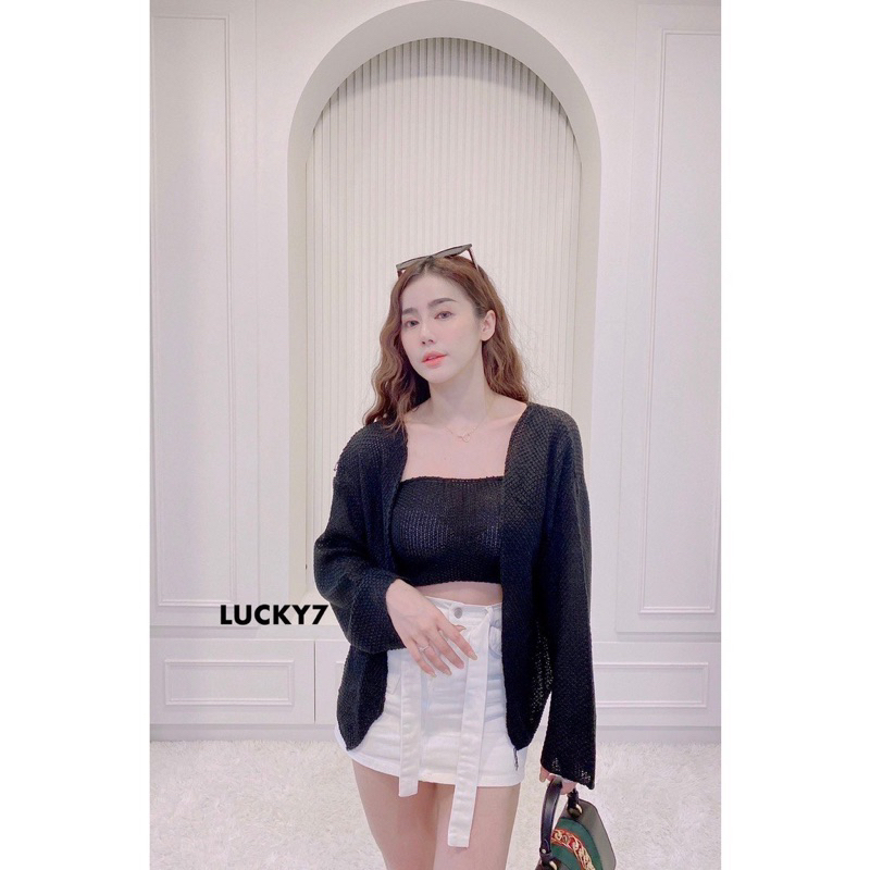 BY IRA  ไหมพรมเกาะอก+เสื้อคลุมนอก ได้2ชิ้น ให้ลุคสวยแซ่บเกินต้าน - รูปที่ 5