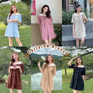 🍂Collared dress🍂เดรสTwo tone คอปกทหารเรือ