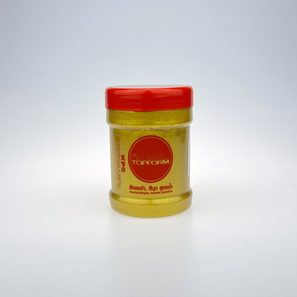 TOPFORM สีทองคำ สูตรน้ำ AU10 สีอะคริลิก แห้งไว สีสวยมาก - 200cc.