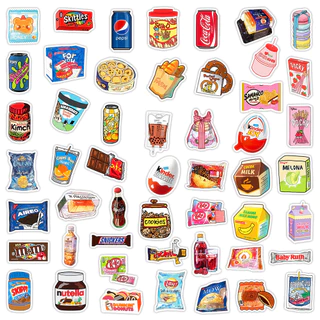 พร้อมส่ง บัซ ไลท์เยียร์ Snack ขนม KFC COKE โคก oreo PEPSI 711 Nutella sticker สติกเกอร์ กันน้ำ50ชิ้น