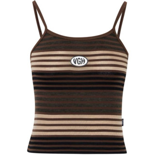 VGH STRIPE CAMI TOP (BROWN/BLK)