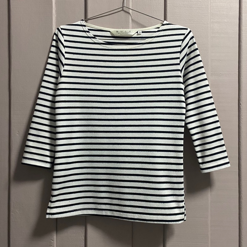 เสื้อแขนยาว ลายขวาง ขาวดำ แบรนด์ RULE
