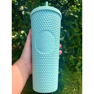 #Starbucks #แก้วหนาม สีมินท์ Mint Studded Tumbler &amp; Keychain