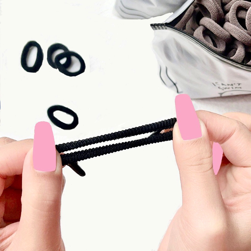 ยางรัดผม เส้นเล็ก คละสี  เรียบง่าย/20เส้น - รูปที่ 3