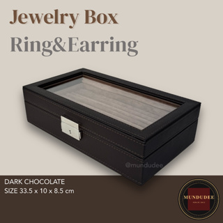 กล่องใส่เครื่องประดับสำหรับแหวนและต่างหู Leather Earring and Ring Box