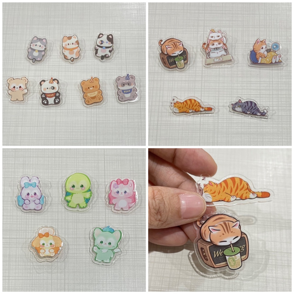 เข็มกลัด อะคริลิคใส ลายการ์ตูน ลายแมว ***สั่งขั้นต่ำ 2ชิ้น นะคะ***