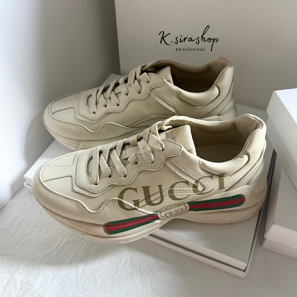 [ส่งฟรี] New Gucci Rhyton Gg Logo Sneaker (รบกวนลูกค้าสอบถามก่อนชำระนะคะ)