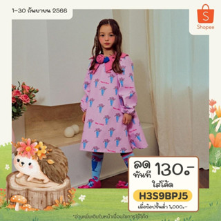 「สินค้าลิขสิทธิ์แท้」Iris kids IKD081903-IKH081903 Pink rosy dress/ hair band ชุดเดรสเด็กผู้หญิง เสื้อผ้าเด็ก