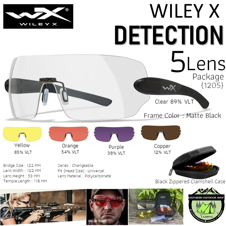 Wiley X DETECTION 5 Lens Package{1205}#Frame Matte Black