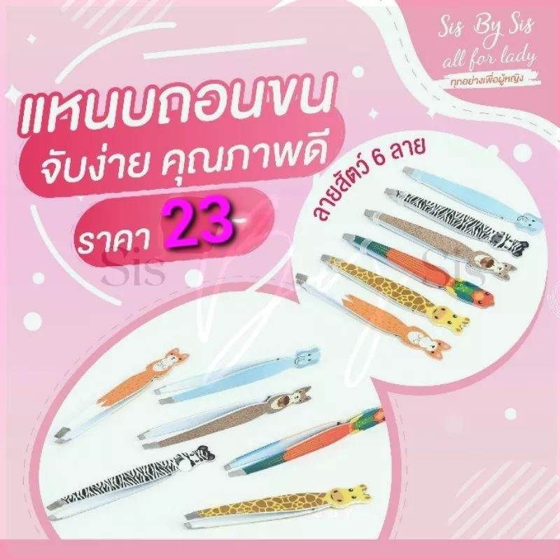 🇹🇭มีส่งด่วน Bewtyshop แหนบถอนขน ลายสัตว์ มี 6 ลาย (ม้าลาย ยีราฟ นกแก้ว ช้าง จิ้งจอกส้ม กระรอกน้ำตาล)