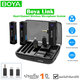 BOYA LINK Multi-Compatible 2.4GHz Dual-Channel Wireless Microphone System