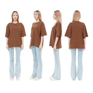 ON18 Chocolate สีช็อคโกแลต Oversize Cotton100% USA NO. 40 รุ่นยืดหยุ่นสูง