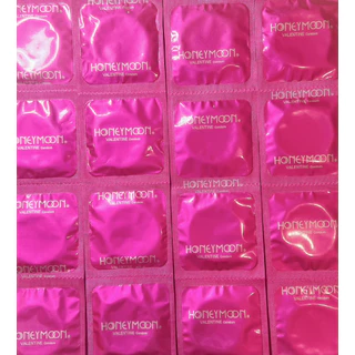 ถุงยางอนามัย ชนาด 52 มม แบ่งขาย 10-50 ชิ้น แฟร์ ฮันนีมูน วาเลนไทน์ Faire Honeymoon Valentine Condom ถุงยาง 52