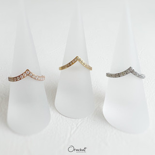 Classy V 14k ring (แหวนทรงวี งานชุบ 14k สวยทน โดนน้ำ แอลกอฮอล์ น้ำยาล้างจานได้ ไม่ลอก)