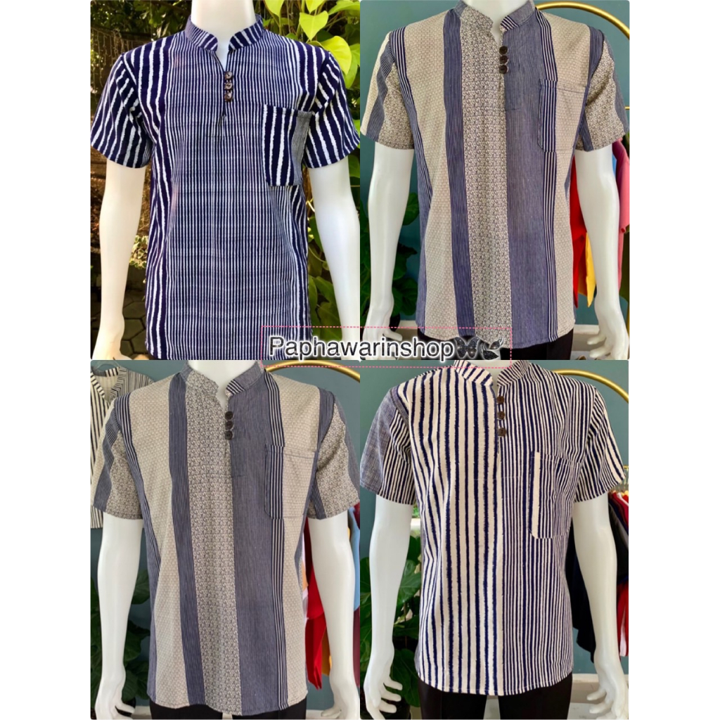 เสื้อผู้ชาย ผ้าฝ้ายพื้นเมือง ใส่ทำงานออกงาน ระบายอากาศได้ดี เนื้อผ้าสวย พิมพ์ลายสวยๆ กระดุมกะลา ใส่แล้วดูเรียบร้อย