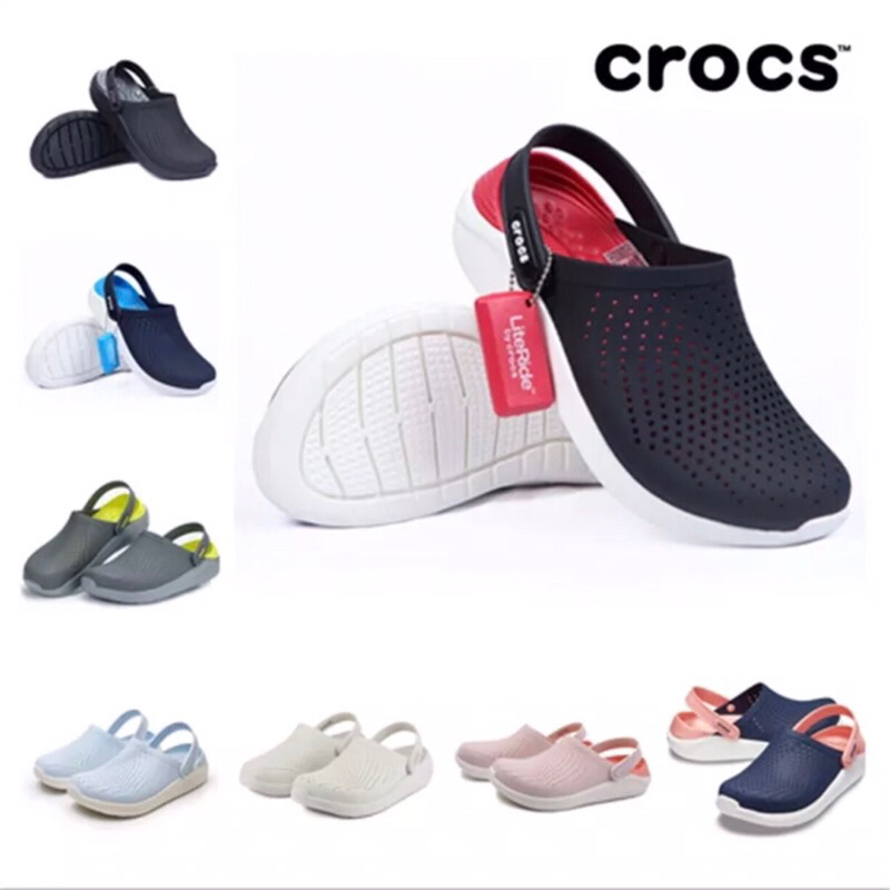 รองเท้าแตะ crocs LiteRide ใส่สบาย ทั้งชายและหญิง วัสดุผลิตจากยางแท้ 100%