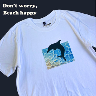 เสื้อยืดลาย โลมา Beach happy|sherbet.teeshop