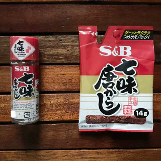 Nanami Tohgarashi Shichimi Tohgarashi พริกญี่ปุ่น ผงพริกป่นผสมงา S & B เอสแอนด์บี 15g Japanese Shichimi Chili Powder