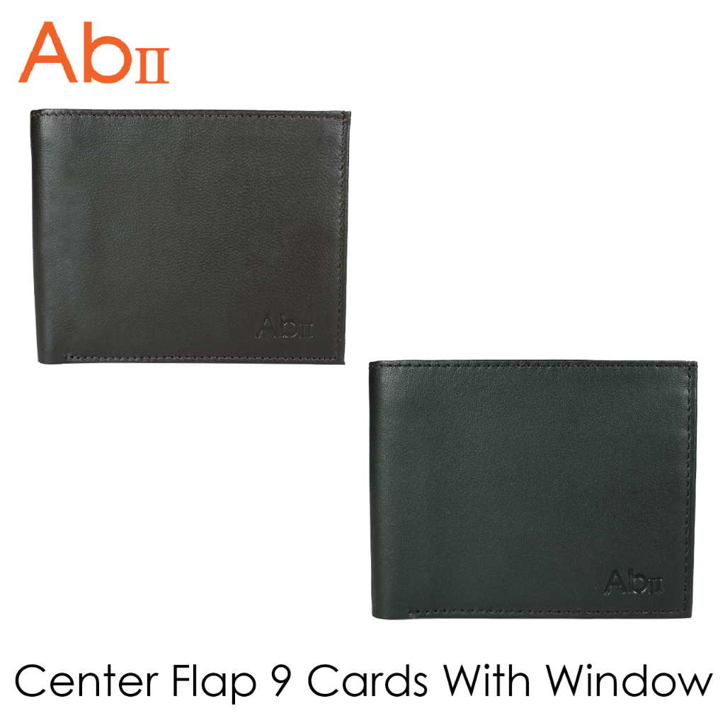 [Albedo] CENTER FLAP WALLET 9 CARDS WITH WINDOW กระเป๋าสตางค์หนังแกะ ยี่ห้อ AbII - A2BB00379/A2BB00399