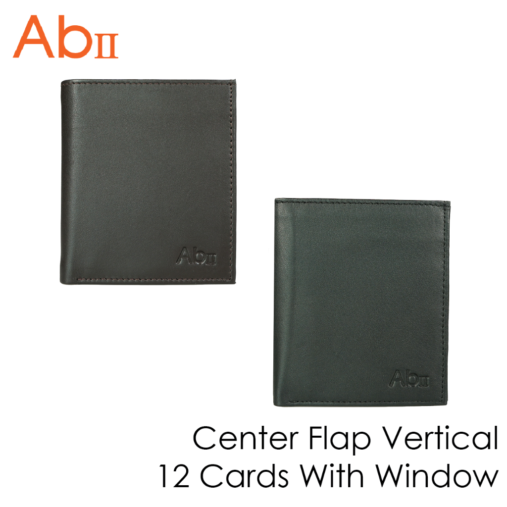 [Albedo] Center Flap Vertical 12 Cards Wallet With Window กระเป๋าสตางค์หนังแกะ ยี่ห้อ AbII - A2BB00479/A2BB00499